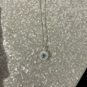 70mm swiss topaz white sapphire necklace